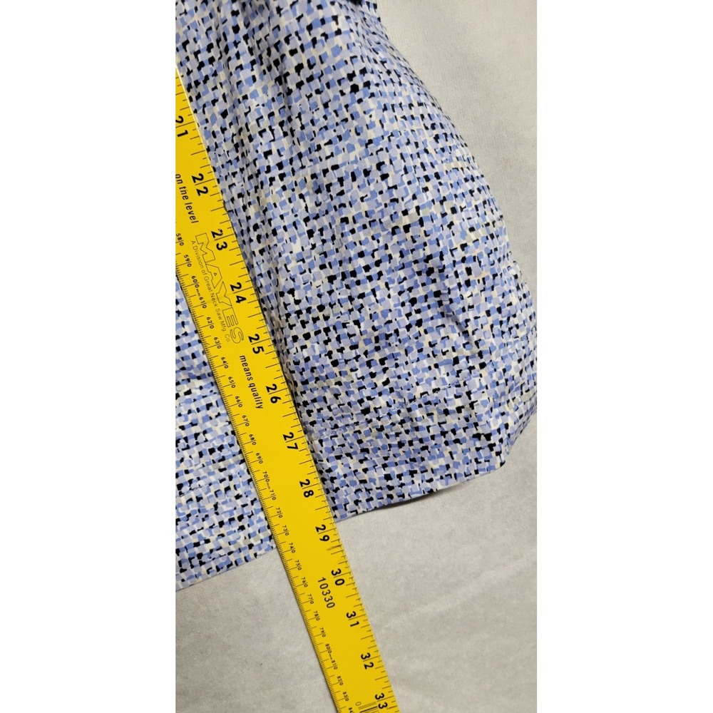 Blue/black/white Print Nic+Zoe Ls Oversize Tunic W Large Black Buttons Trim Sz L - Picture 9 of 10